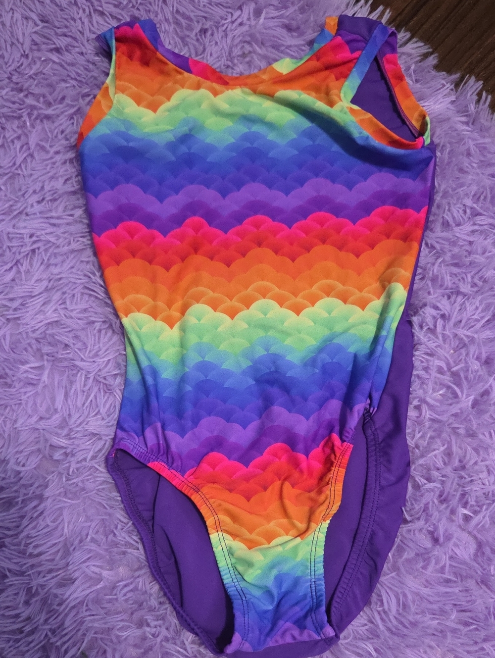 Girls Multicolor Rainbow Gymnastics Leotard Size 10